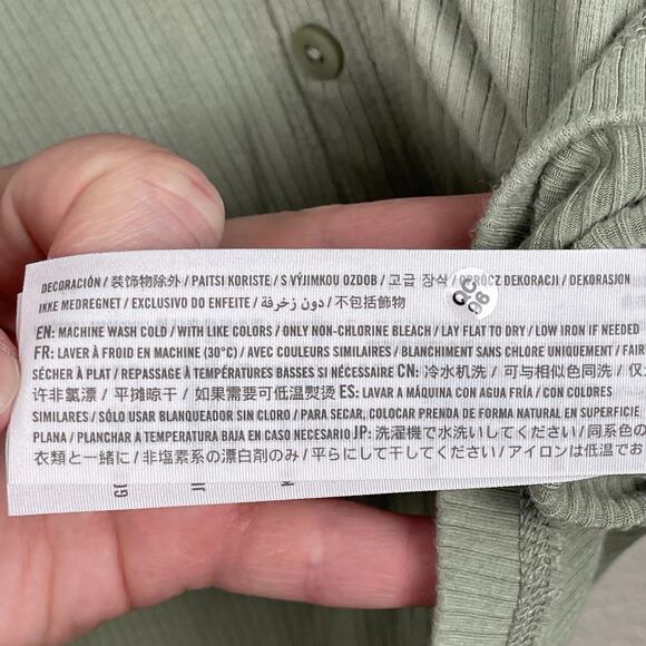 Abercrombie & Fitch Green Ribbed Shirt Dress Green Size XXS Ruched Knit - Picture 6 of 8